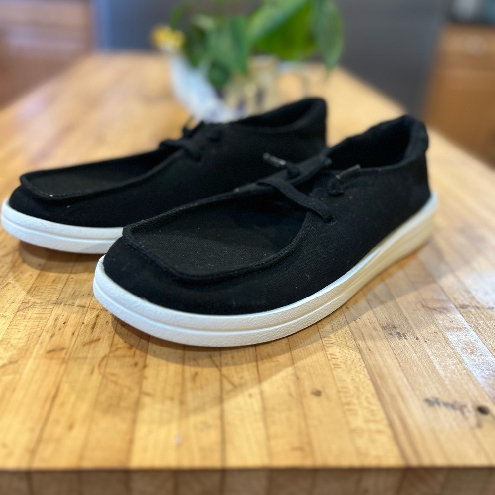 Mad Love Black Canvas Loafers